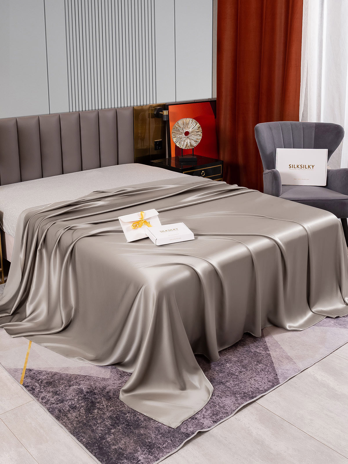 [Harmaa] SilkSilky-FI 22Momme Sheet 002