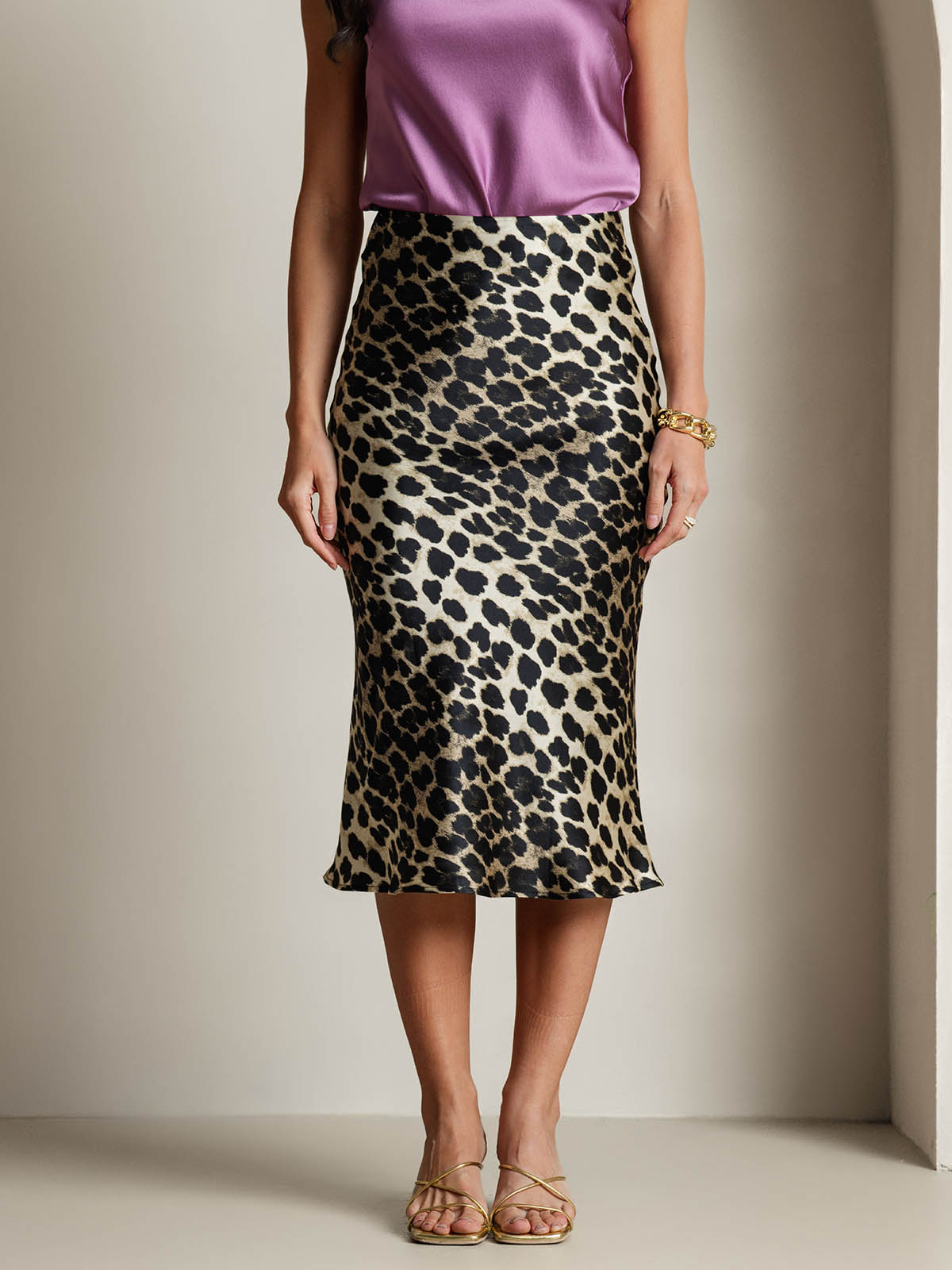 [Leopardi] SilkSilky-FI 19Momme Pure Silk Skirt 003