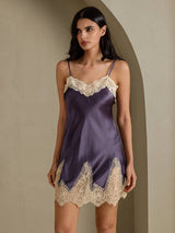 [Purppuranharmaa] SilkSilky-FI Spaghetti Strap V Neck Yöpaita 010