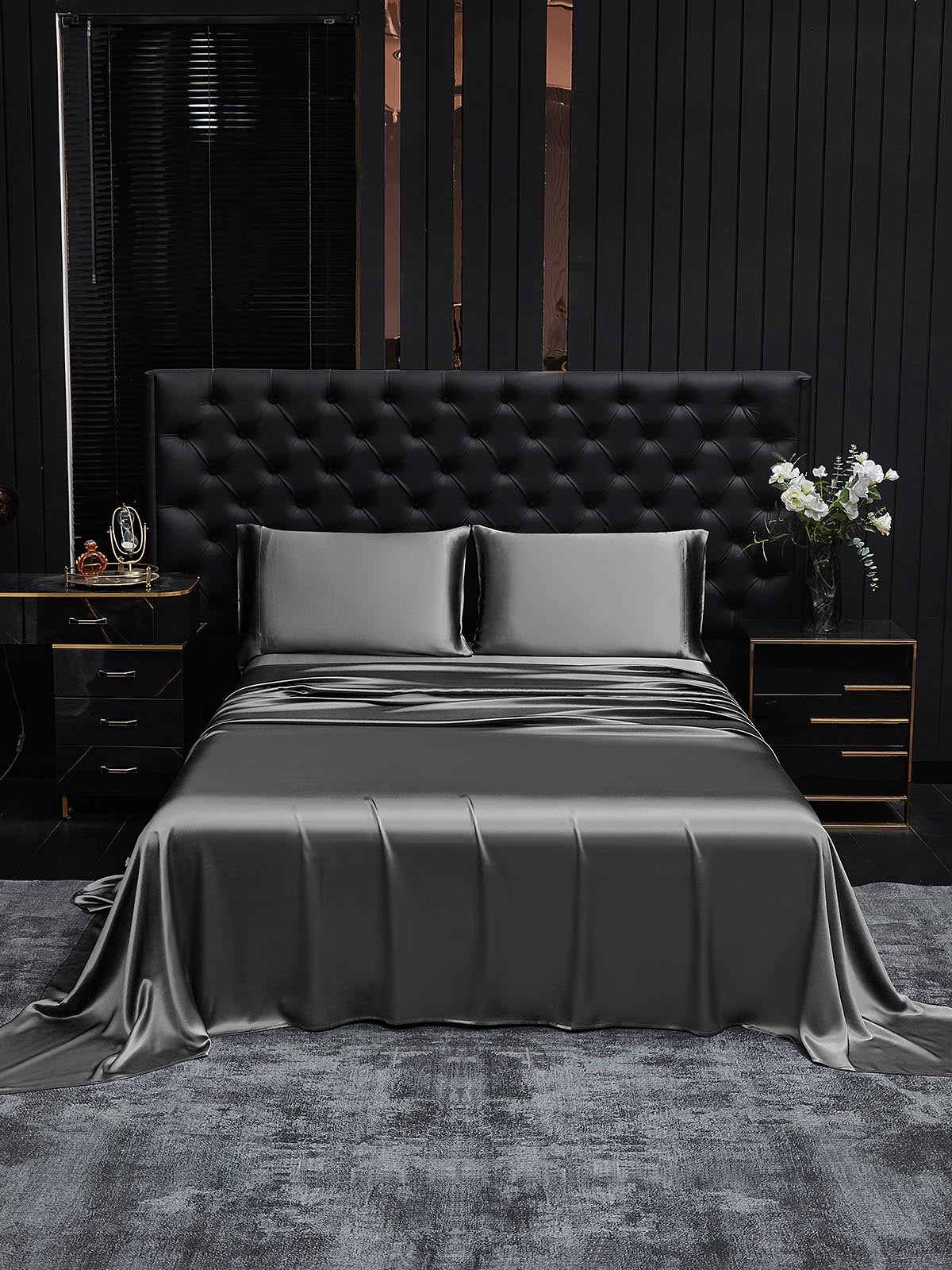 [Tumman Harmaa] SilkSilky-FI 19Momme Bedding Set 002