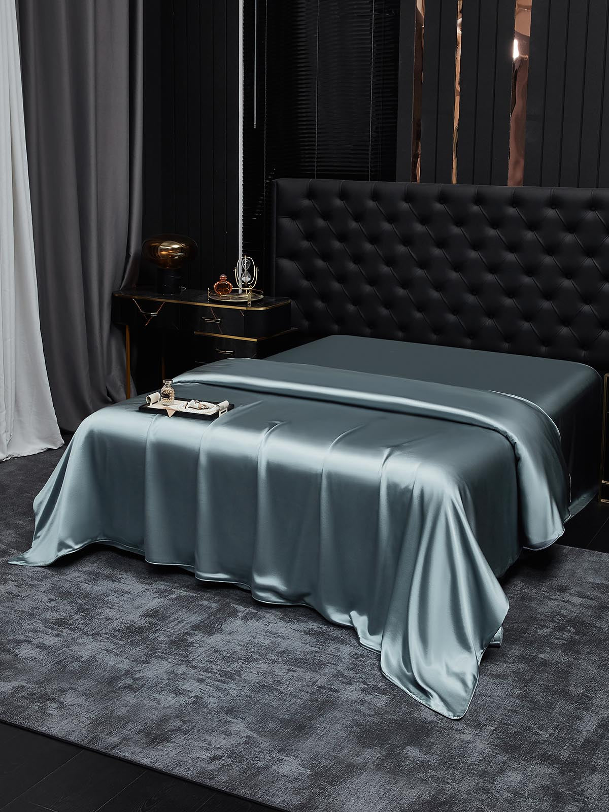 [Harmaansininen] SilkSilky-FI 22Momme Duvet Cover 002