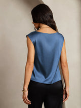[Aito Petrooli] SilkSilky-FI Cap Sleeve Cowl Neck Naisten T-paita 002