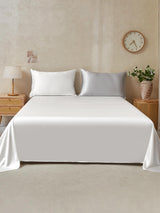 [VaaleanHarmaa+Valkoinen] SilkSilky-FI 25Momme Bedding Set 001
