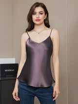 [Purppuranharmaa] SilkSilky-FI Spaghetti Strap V Neck Camisole Top 005