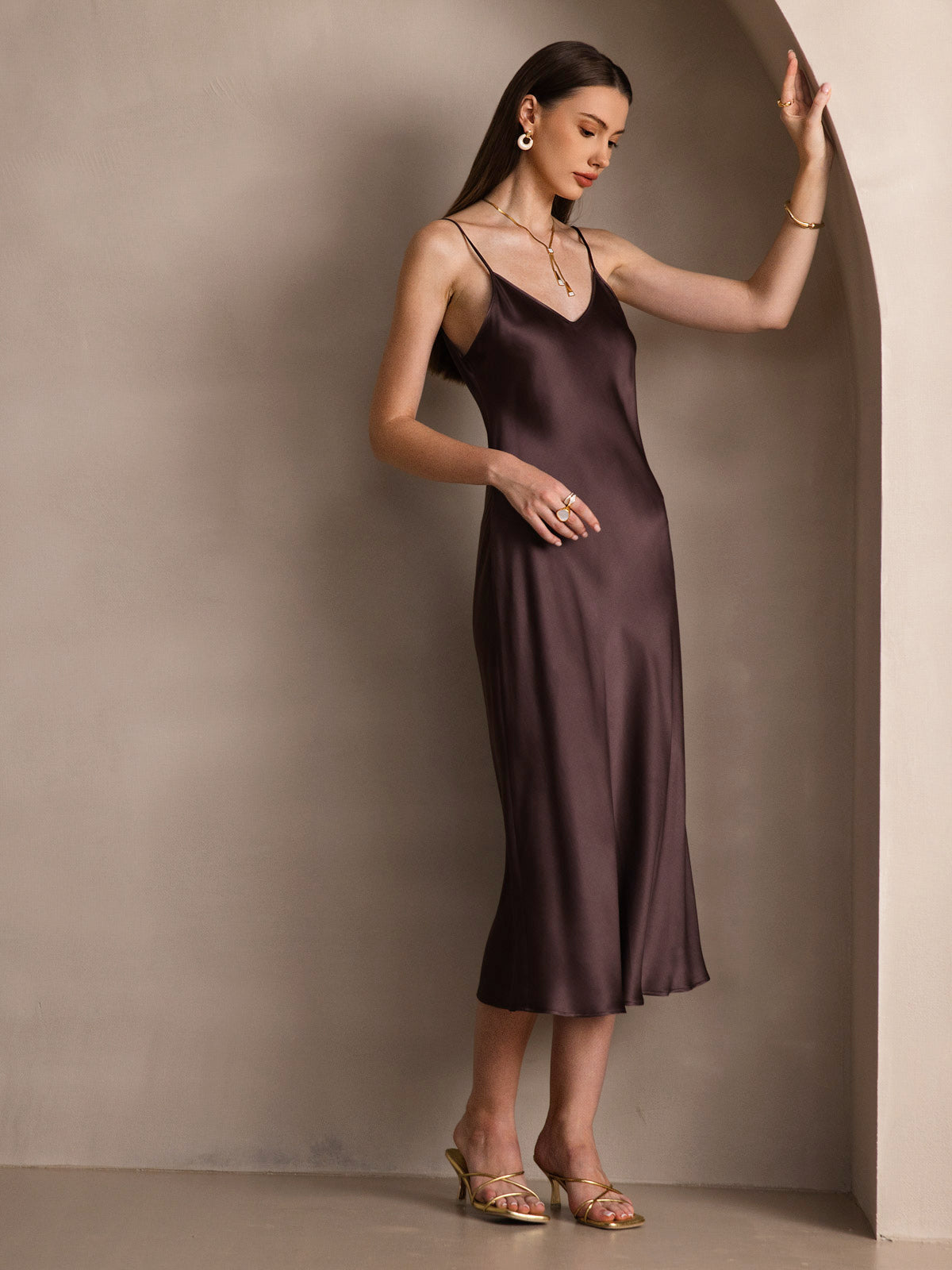 [Kahvi] SilkSilky-FI Dress 008