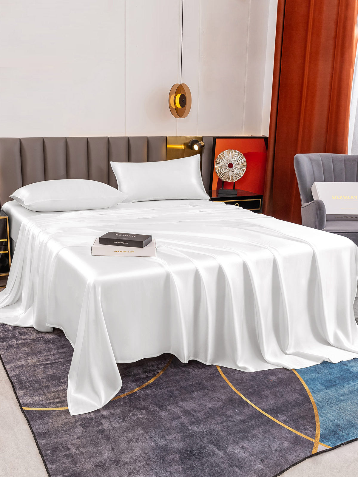 [Valkoinen] SilkSilky-FI 19Momme Bedding Set 005