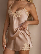 [Pinkki] SilkSilky-FI Spaghetti Strap V Neck Camisole Setti 006