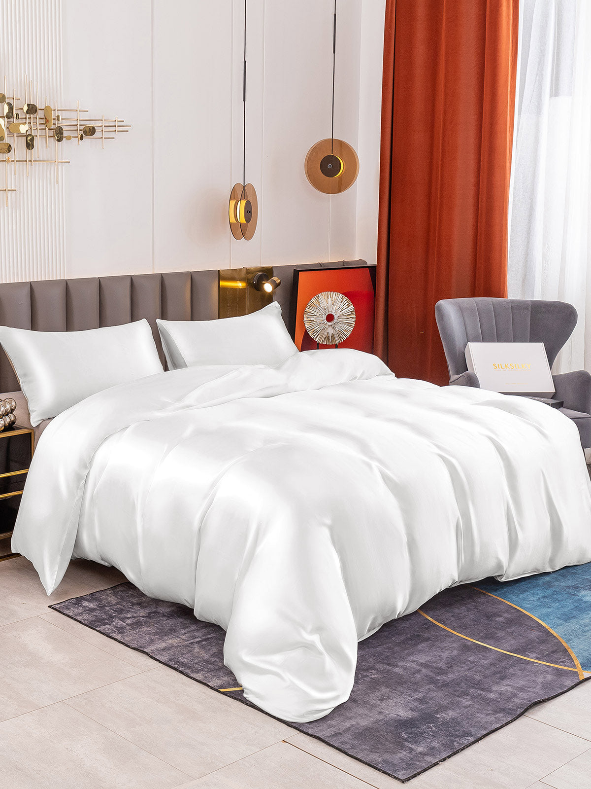 [Valkoinen] SilkSilky-FI 19Momme Bedding Set 001
