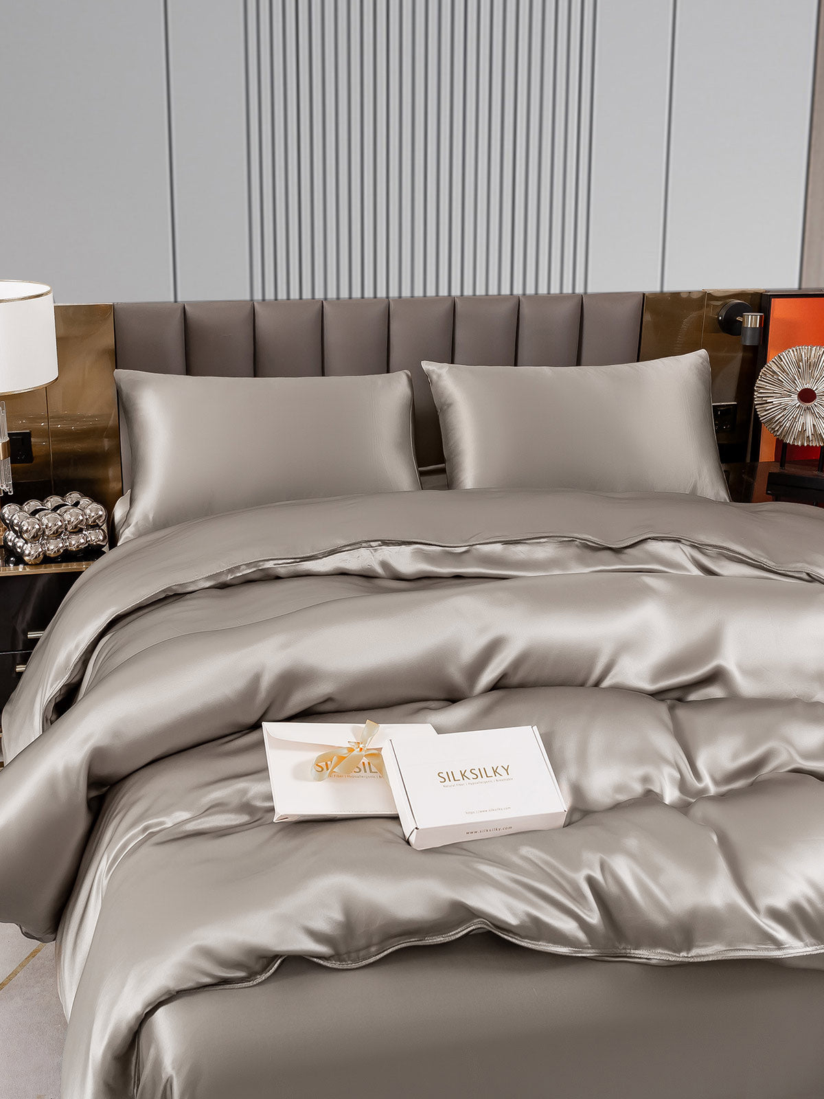 [Harmaa] SilkSilky-FI 22Momme Bedding Set 005