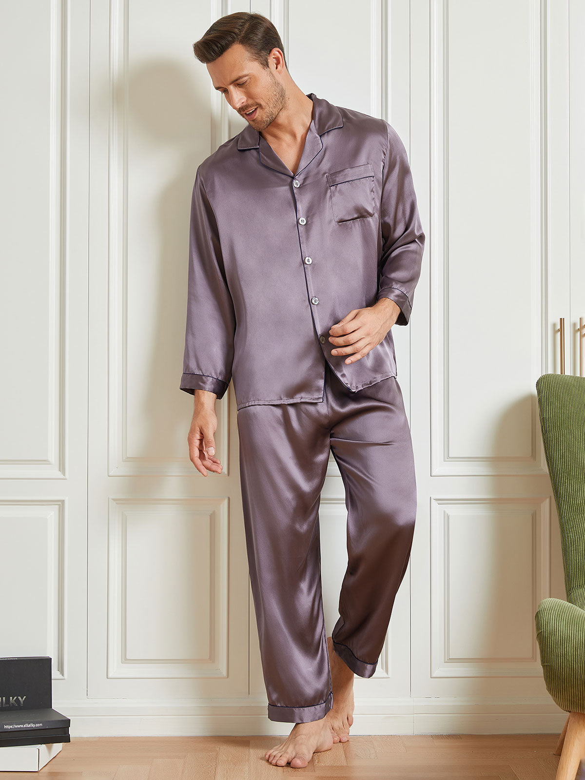 [Purppuranharmaa] SilkSilky-FI 19Momme Mens Pajamas 004