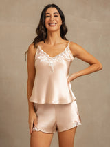 [Pinkki] SilkSilky-FI Spaghetti Strap V Neck Camisole Setti 007
