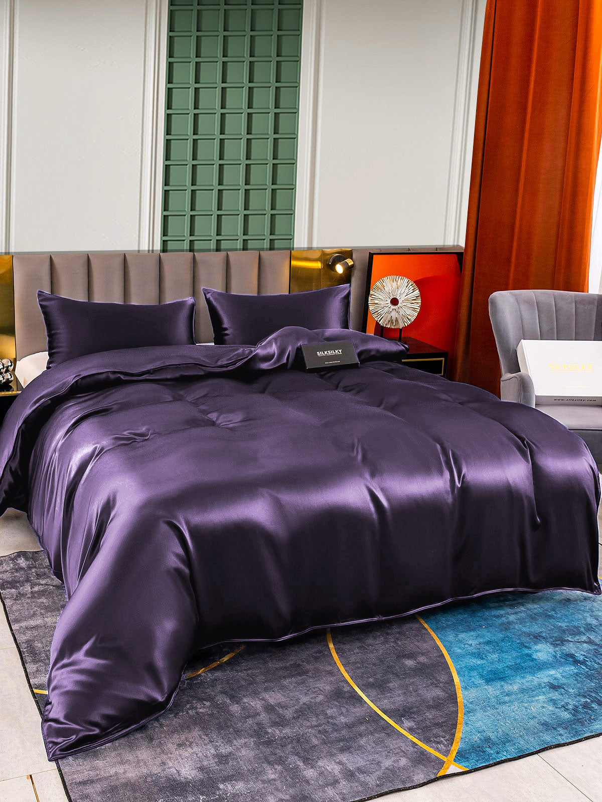 [Tumma Violetti] SilkSilky-FI 22Momme Bedding Set 004,