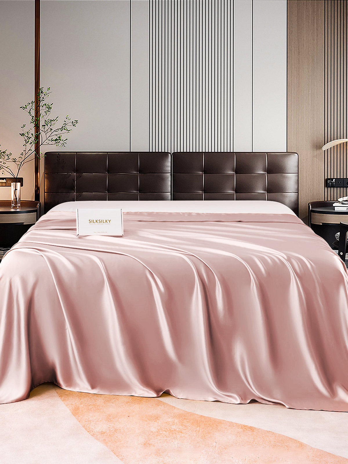 [Vaalean Mauve] SilkSilky-FI 22Momme Sheet 001