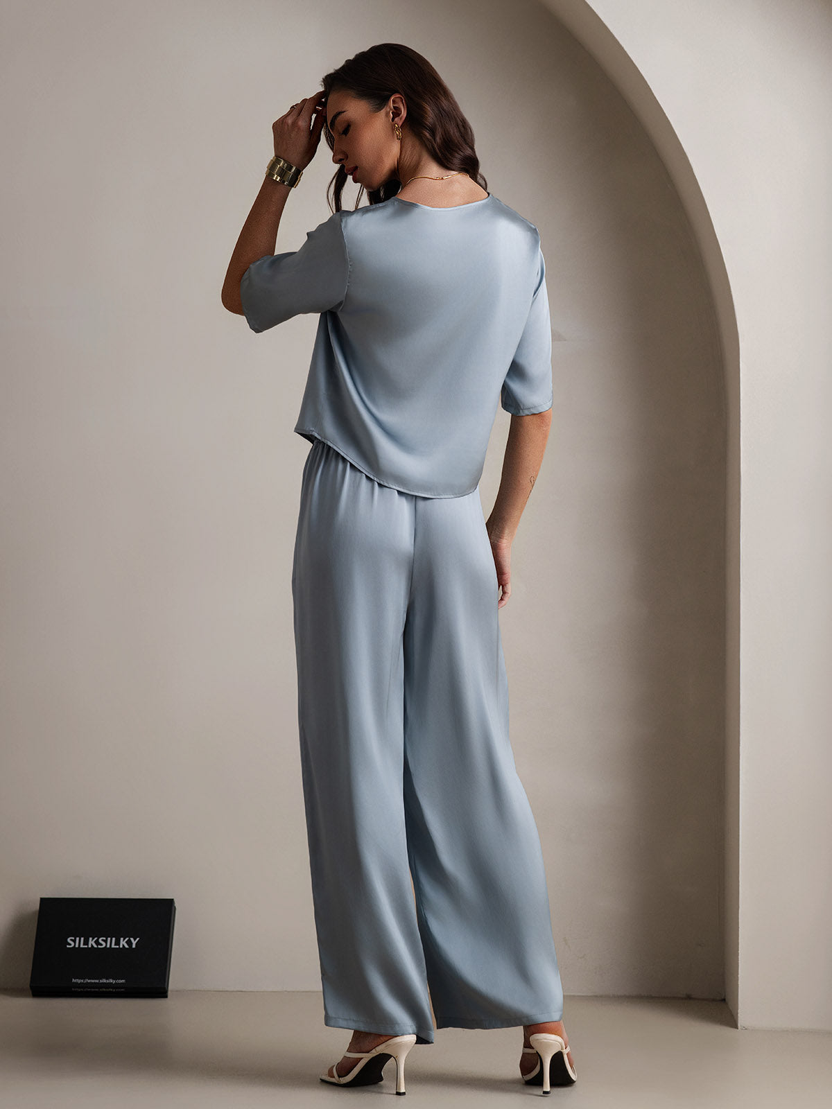 [Harmaansininen] SilkSilky-FI Womens Pajamas 002