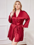 SilkSilky-FI Plus Size Womens Robe Viini 004