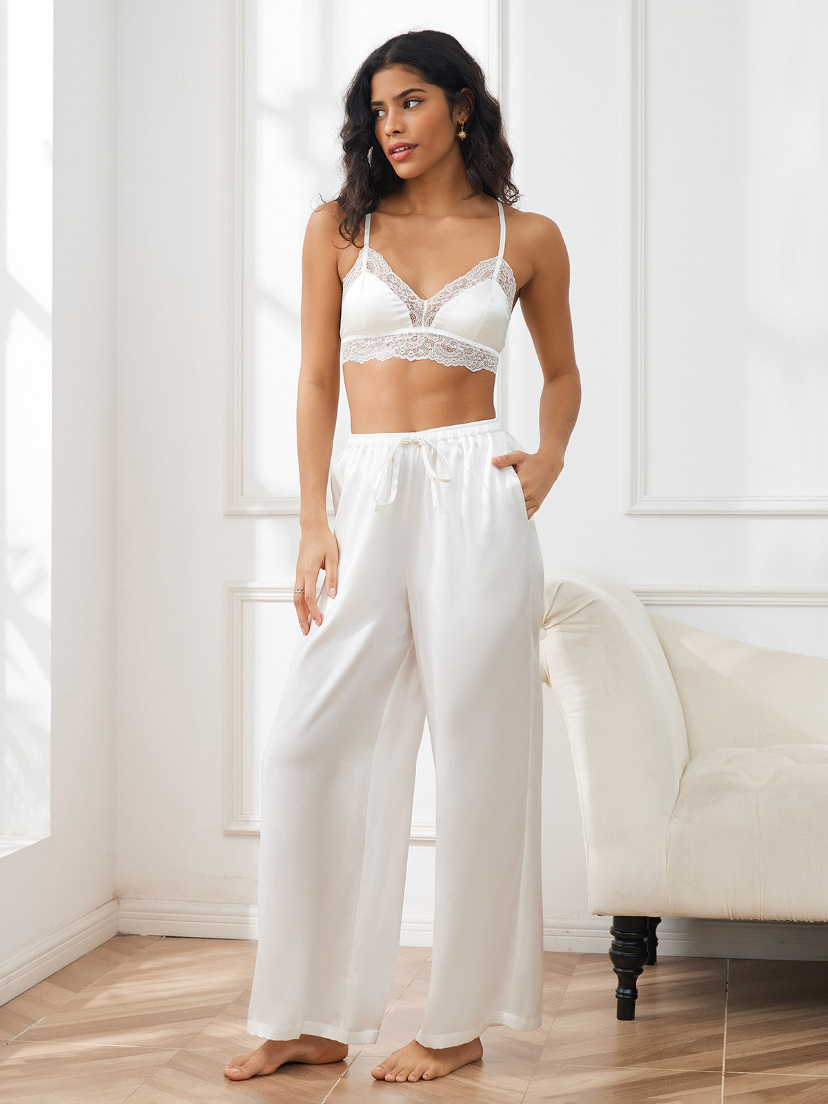 [Valkoinen] SilkSilky-FI Womens Pants 006