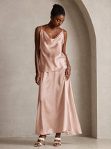 [Toscana] SilkSilky-FI Spaghetti Strap Cowl Neck Camisole Top 005