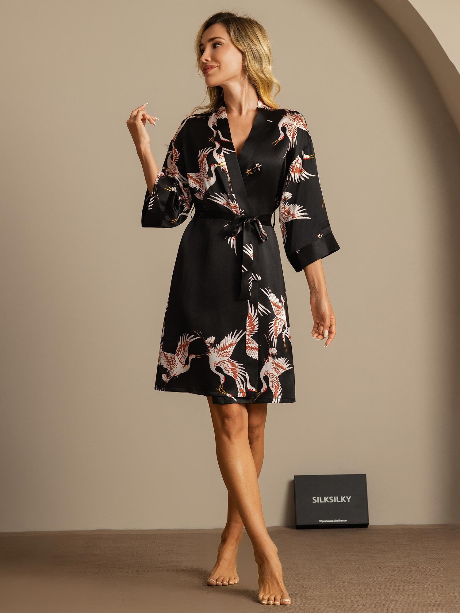 [Musta] SilkSilky-FI 19Momme Womens Robe 005