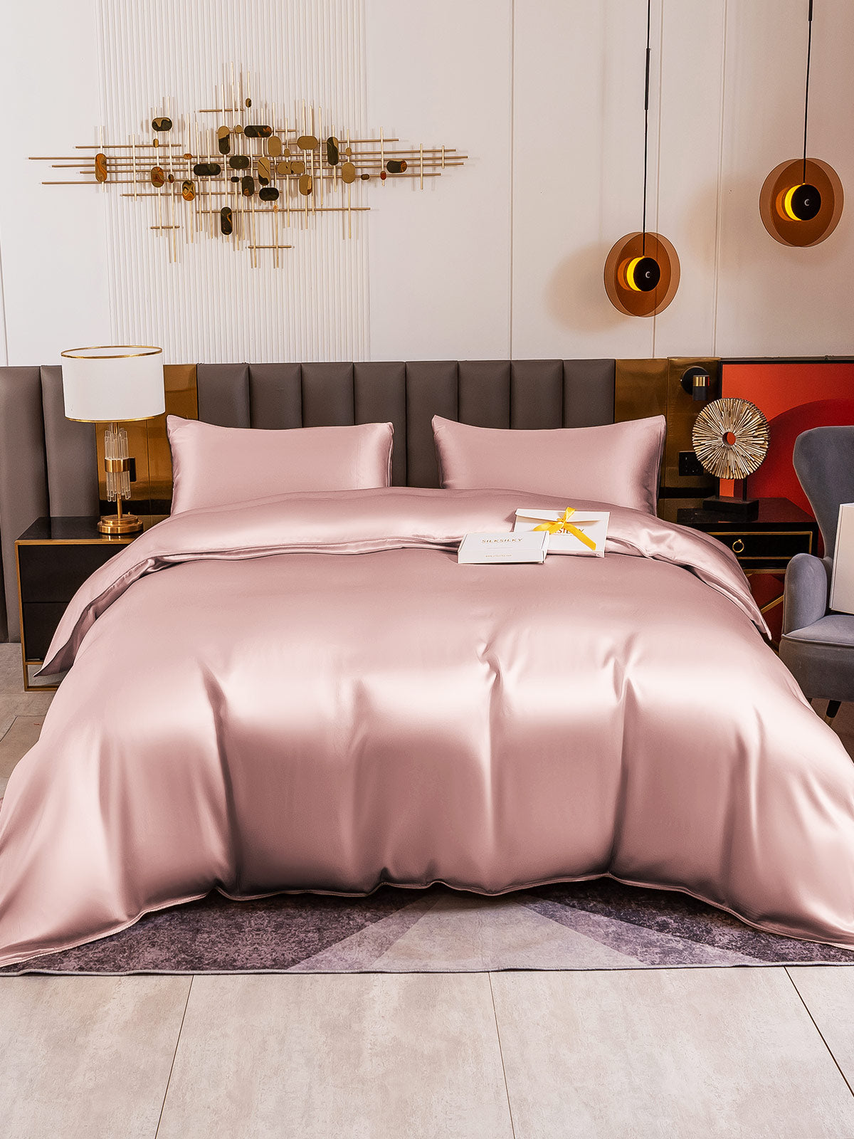 [Vaalean Mauve] SilkSilky-FI 19Momme Bedding Set 005