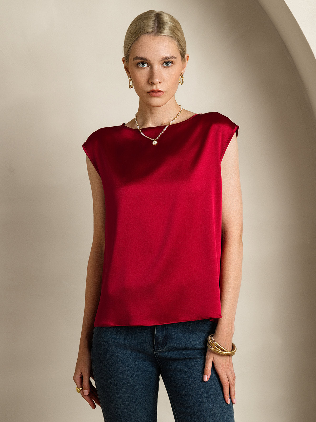 [Viini] SilkSilky-FI 19Momme Womens T-Shirt 004