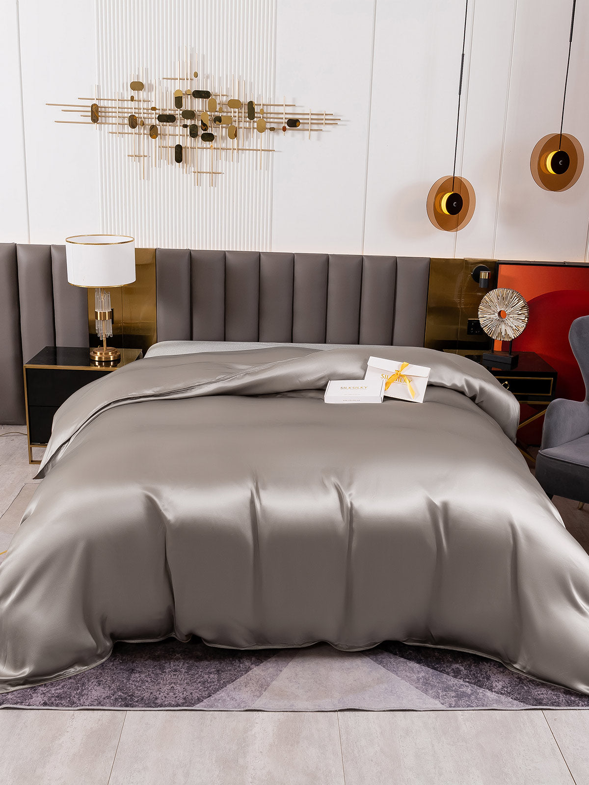 [Harmaa] SilkSilky-FI 19Momme Duvet Cover 002