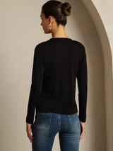 [Musta] SilkSilky-FI Long Sleeve Crew Neck Naisten T-paita 002