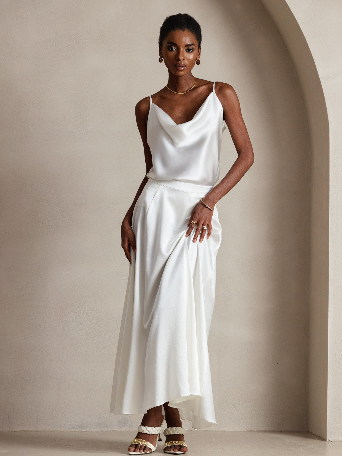 [Valkoinen] SilkSilky-FI 19Momme Camisoles 001