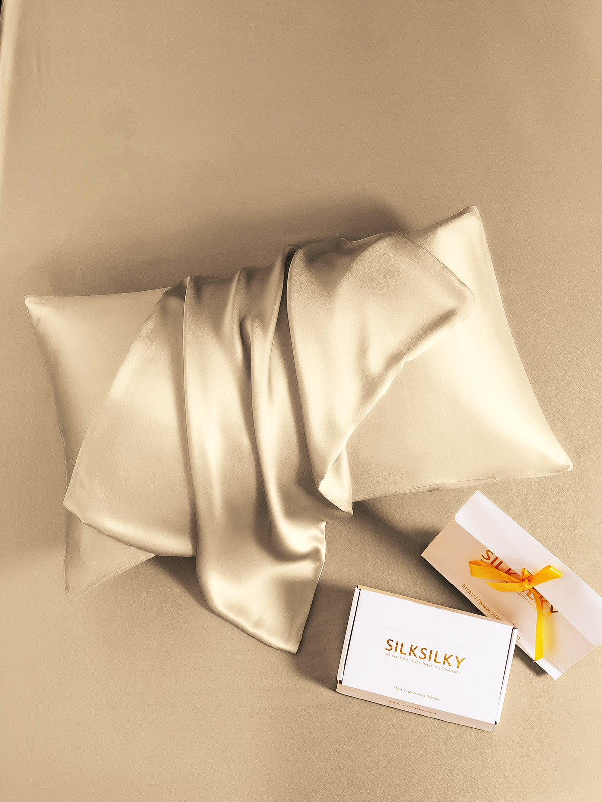 [Beige] SilkSilky-FI 22Momme Pillowcase 005