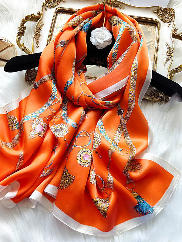 SilkSilky FI Pure Silk Scarf Oranssi 001