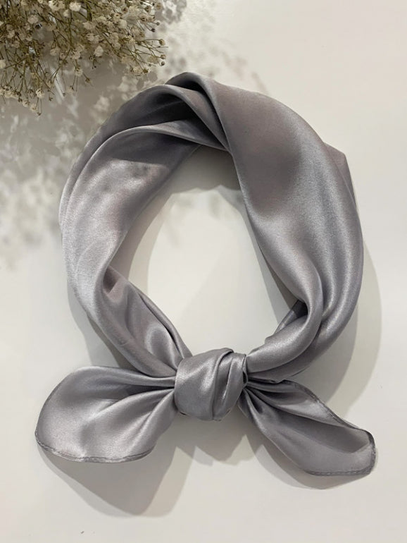 [Harmaa] SilkSilky-FI Pure Silk Scarf 002