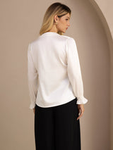 [Valkoinen] SilkSilky-FI Long Sleeve Naisten Puserot 002