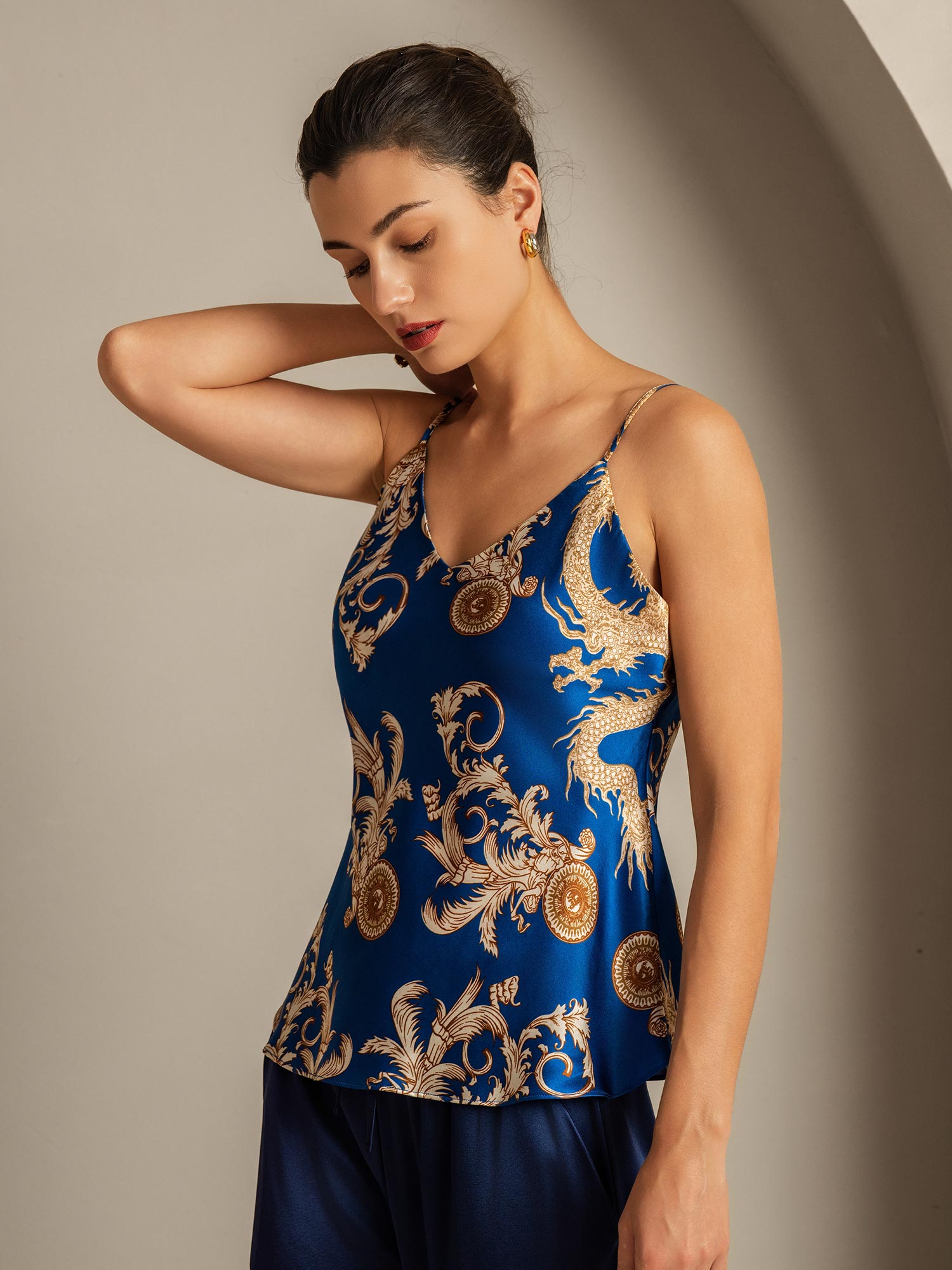 [Navy Lohikäärme] SilkSilky-FI Camisoles 006