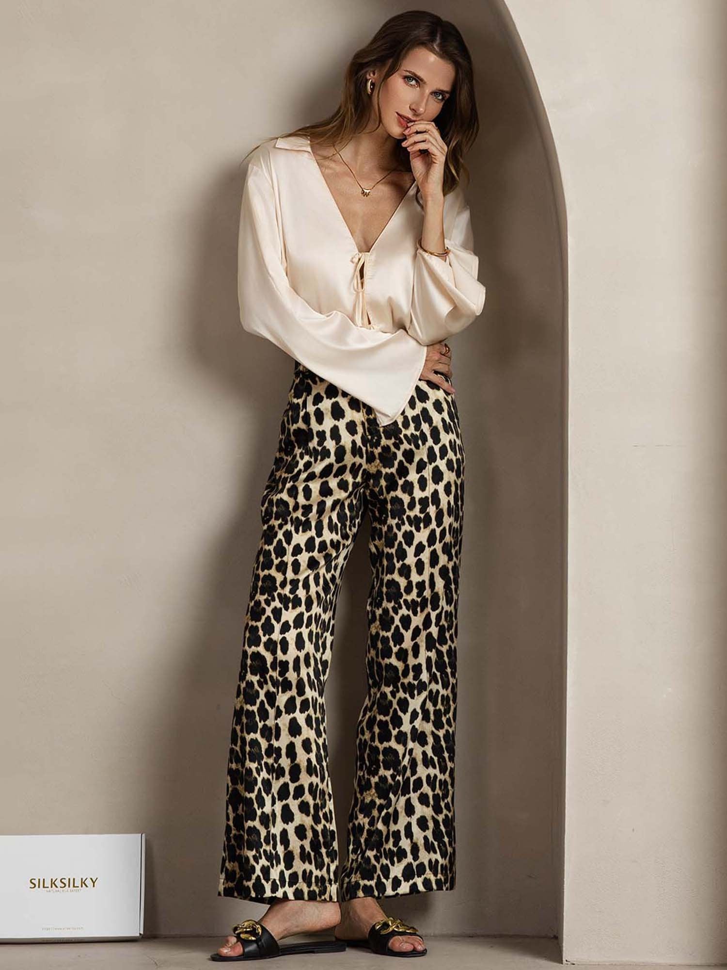 [Leopardi] SilkSilky-FI 19Momme Womens Pants 005