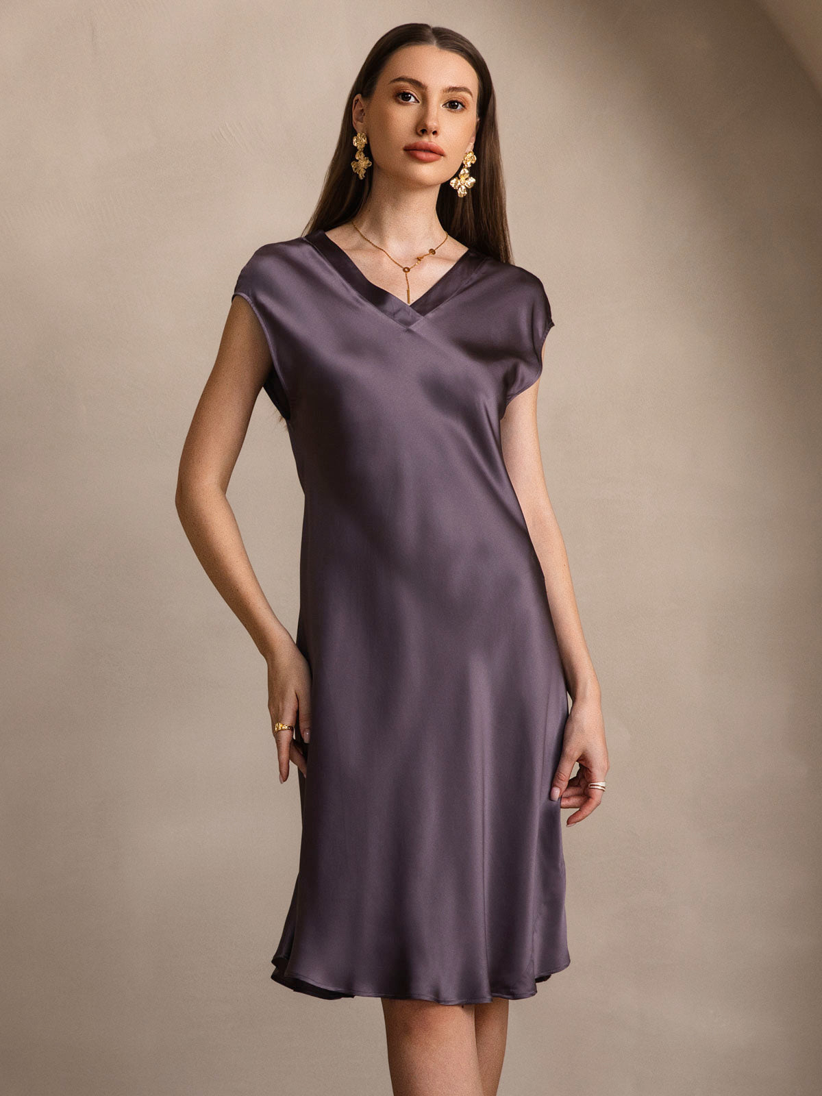 SilkSilky-FI Nightgown Purppuranharmaa 004