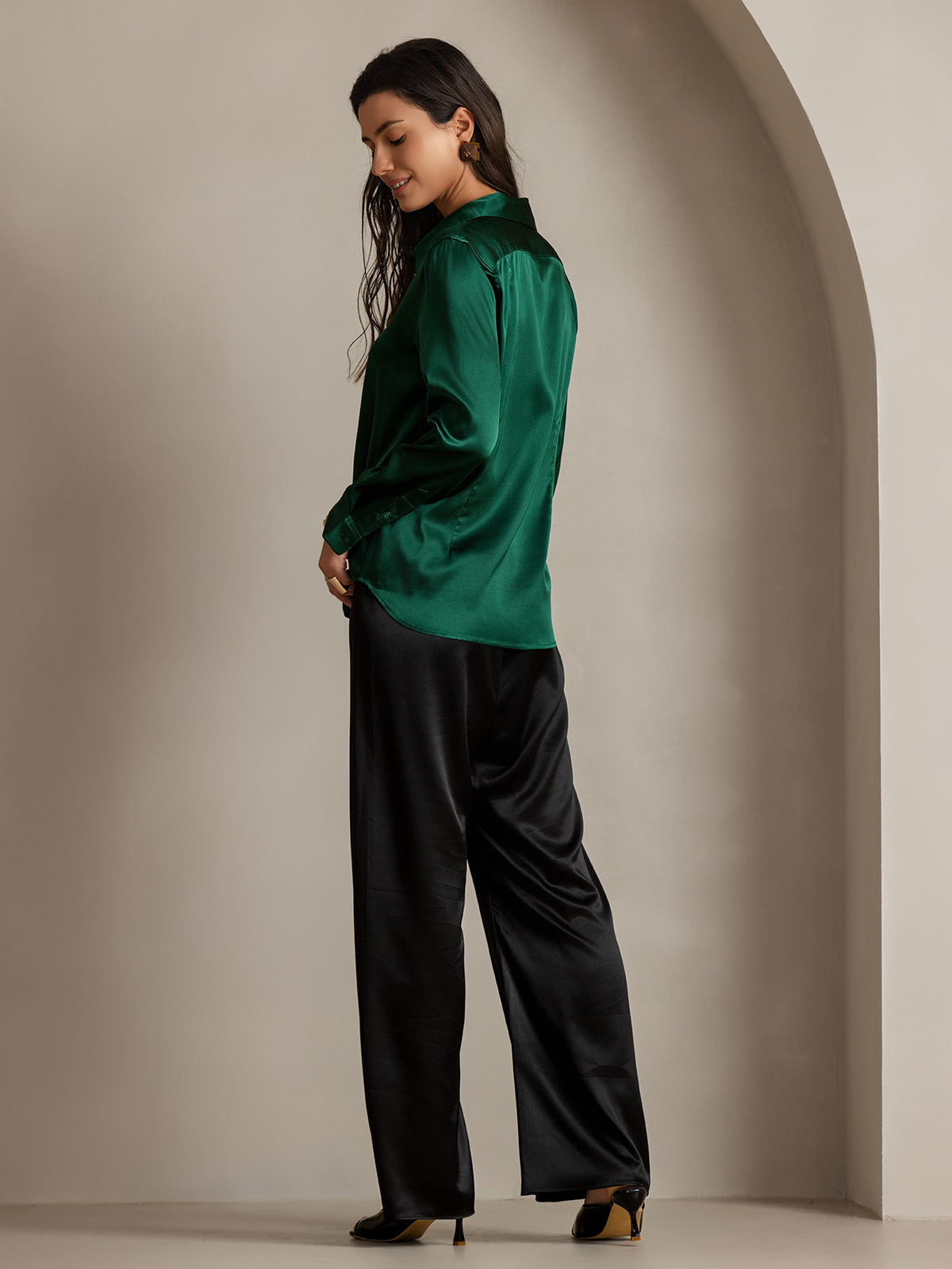 [Tummanvihreä] SilkSilky-FI Womens Shirt 002