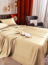 [Beige] SilkSilky-FI 19Momme Vuodevaatteet Setti 004
