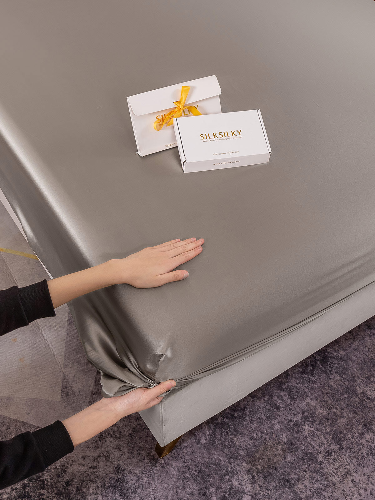 [Harmaa] SilkSilky-FI 22Momme Sheet 006