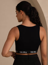 [Musta] SilkSilky-FI Sleeveless Crew Neck Camisole Top 002