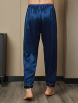 [Tummansininen] SilkSilky-FI Mens Sleep Bottoms 008,