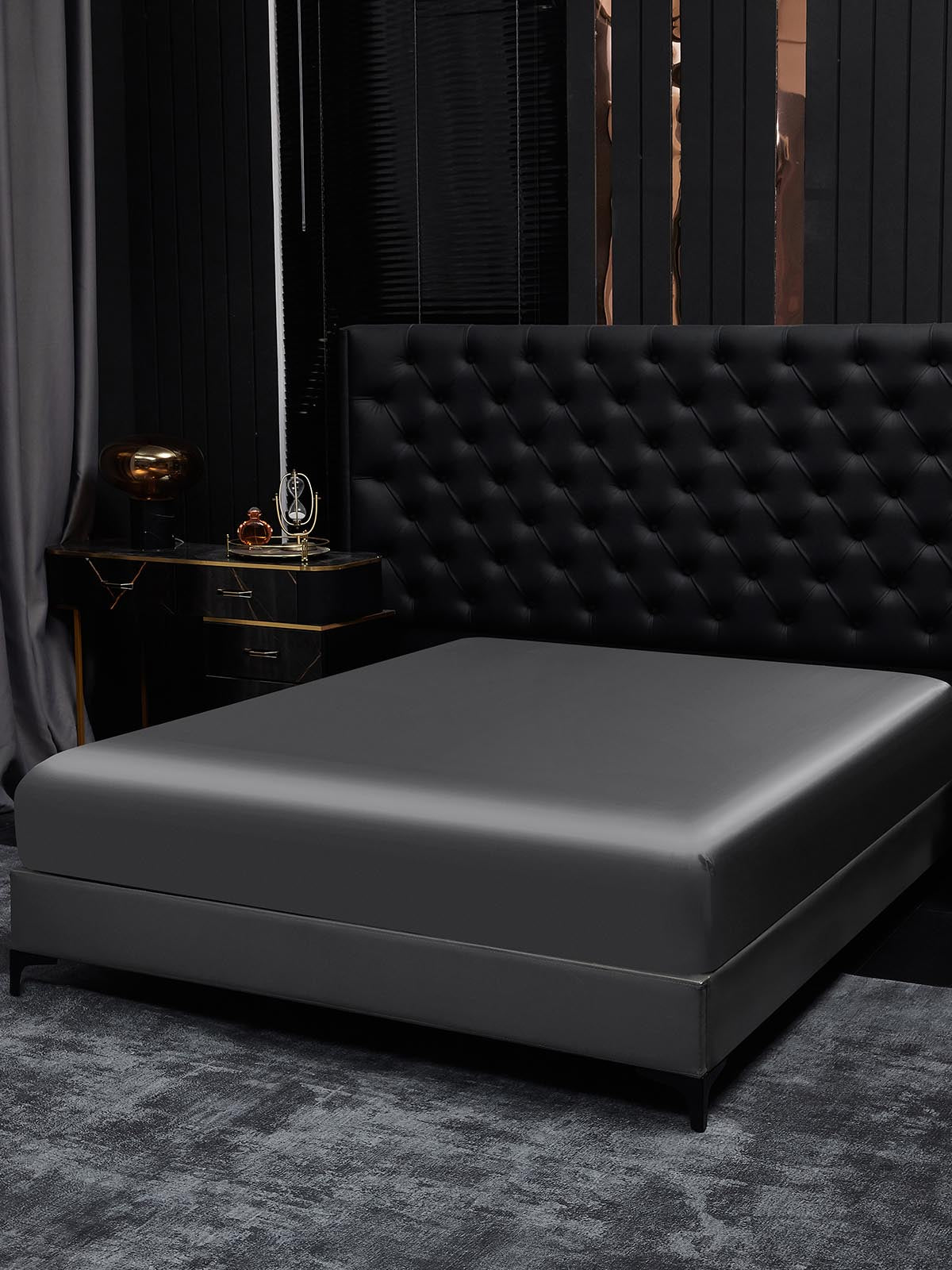 [Tumman Harmaa] SilkSilky-FI 19Momme Sheet 001