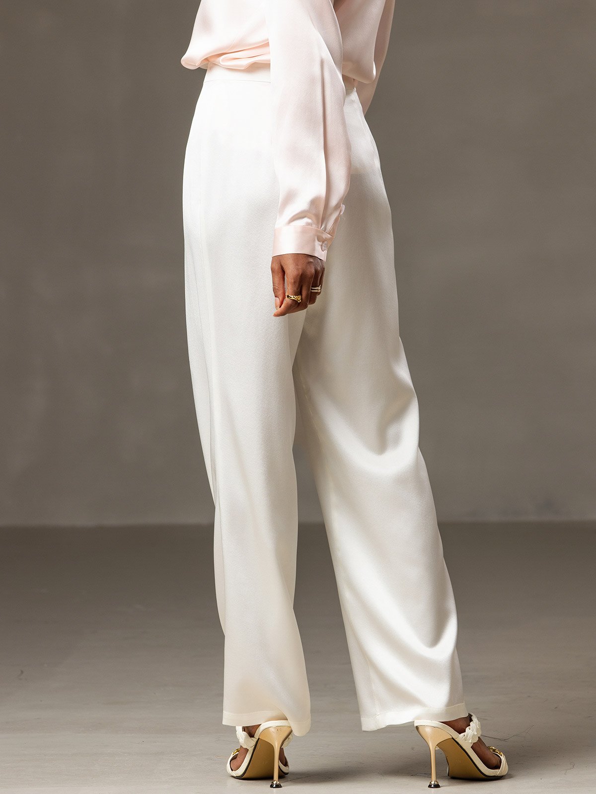 [Valkoinen] SilkSilky-FI 19Momme Womens Pants 002