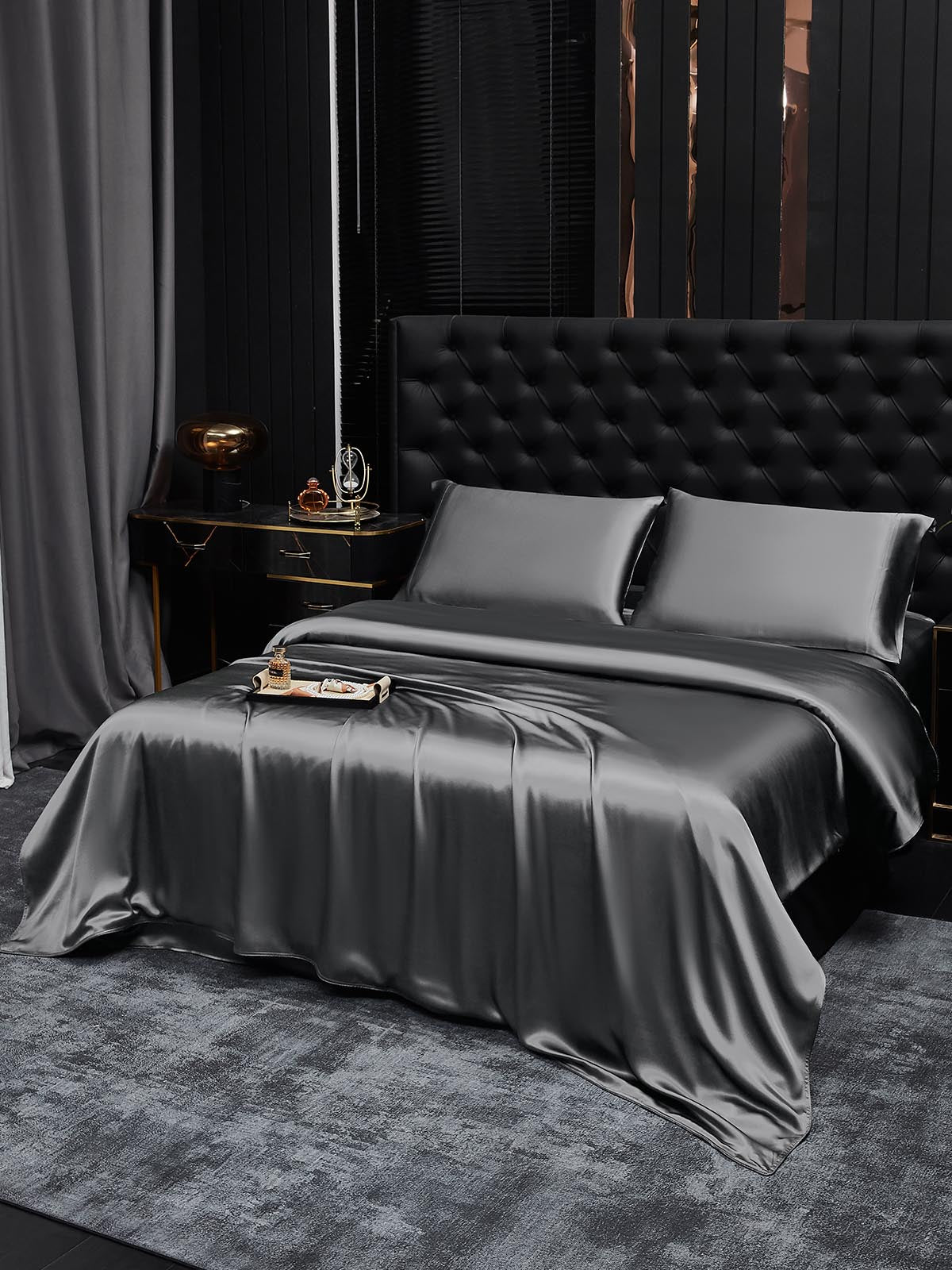 [Tumman Harmaa] SilkSilky-FI 19Momme Bedding Set 001