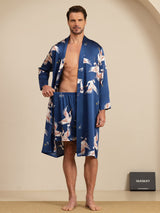 [Tummansininen] SilkSilky-FI 19Momme Long Sleeve Mens Pajamas 003
