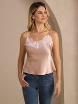 [Toscana] SilkSilky-FI Spaghetti Strap V Neck Camisole Top 001