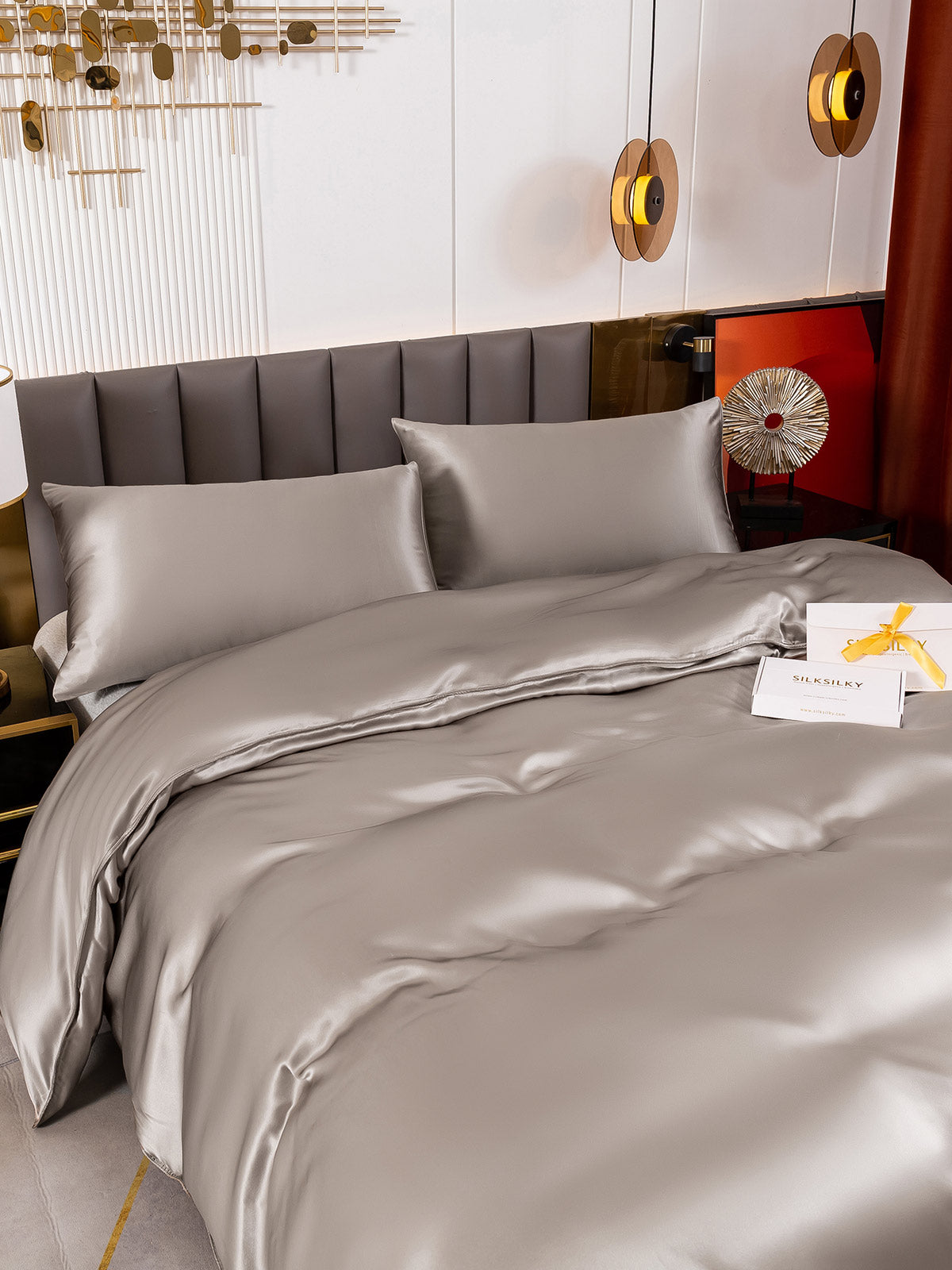[Harmaa] SilkSilky-FI 19Momme Bedding Set 005