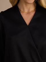 [Musta] SilkSilky-FI Long Sleeve Wrap Naisten Puserot 005
