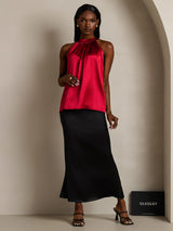 [Viini] SilkSilky-FI Sleeveless Halterneck Naisten T-paita 003