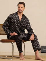 [Musta Ketju] SilkSilky-FI Long Sleeve Notkokaulus Miesten Pyjamat 001