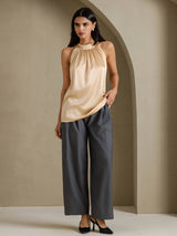 [Samppanja] SilkSilky-FI Sleeveless Halterneck Naisten T-paita 006
