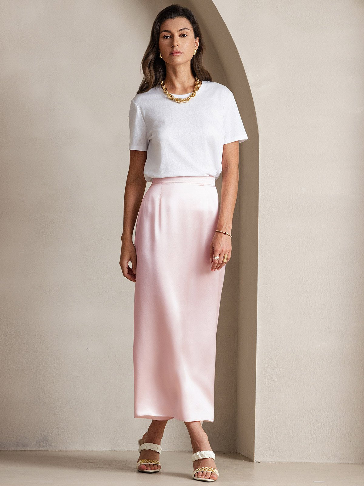 [Pinkki] SilkSilky-FI 19Momme Skirt 005